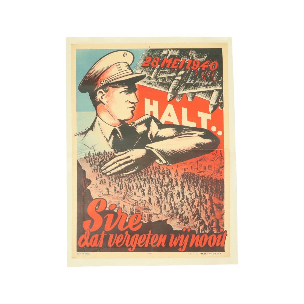Militaria Affiche Poster 1940 Sire Dat Vergeten Wij Nooit, Verzamelen, Ophalen of Verzenden, Nvt, Foto of Poster, Nvt