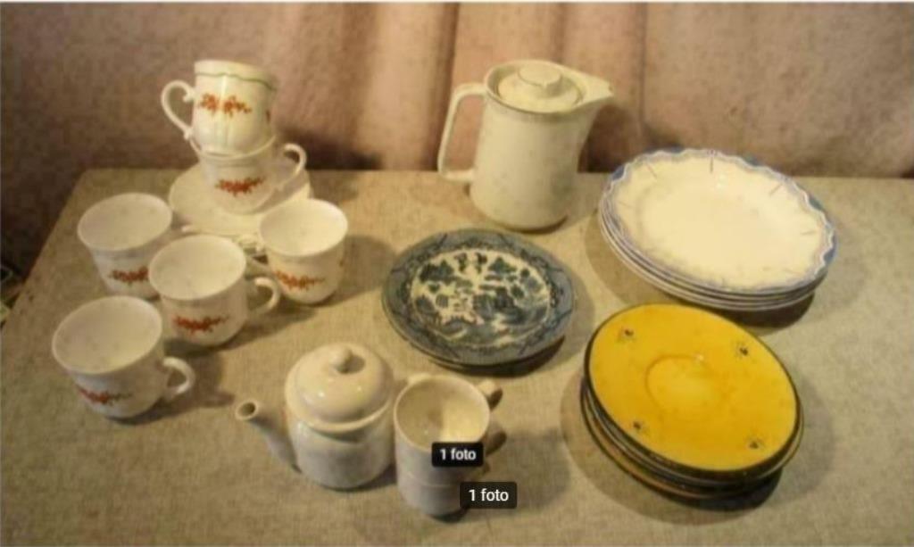 Mooie Partij van Oude Servies Onderdelen, Ophalen of Verzenden