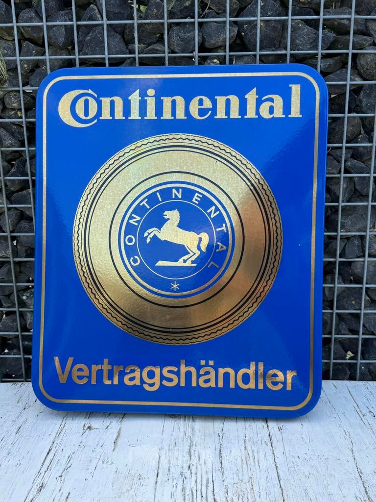 Continental emaille reclamebord, Verzamelen, Ophalen, Gebruikt, Reclamebord