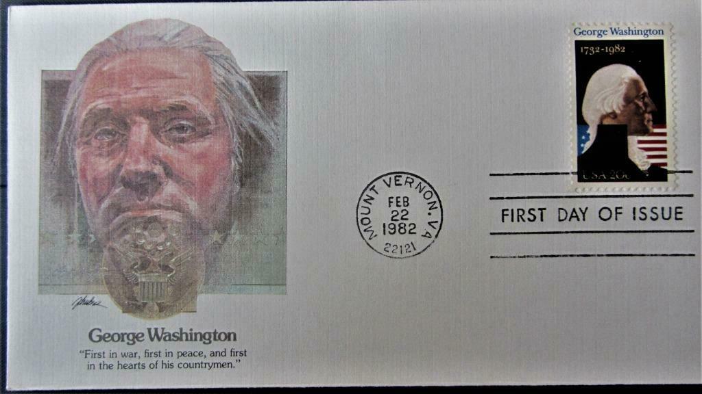 FDC PRESIDENTEN- PRESIDENT GEORGE WASHINGTON, Ophalen of Verzenden, Gestempeld, Overige thema's