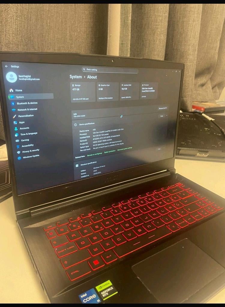 Msi Gaming laptop+ 100€ coolerJacked x6, Computers en Software, Ophalen, Gebruikt, MSI, 512 GB