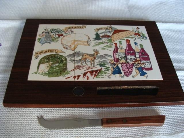 plateau à fromage en céramique avec couteau, neuf, vintage, Maison & Meubles, Accessoires pour la Maison | Plateaux, Neuf, Autres matériaux