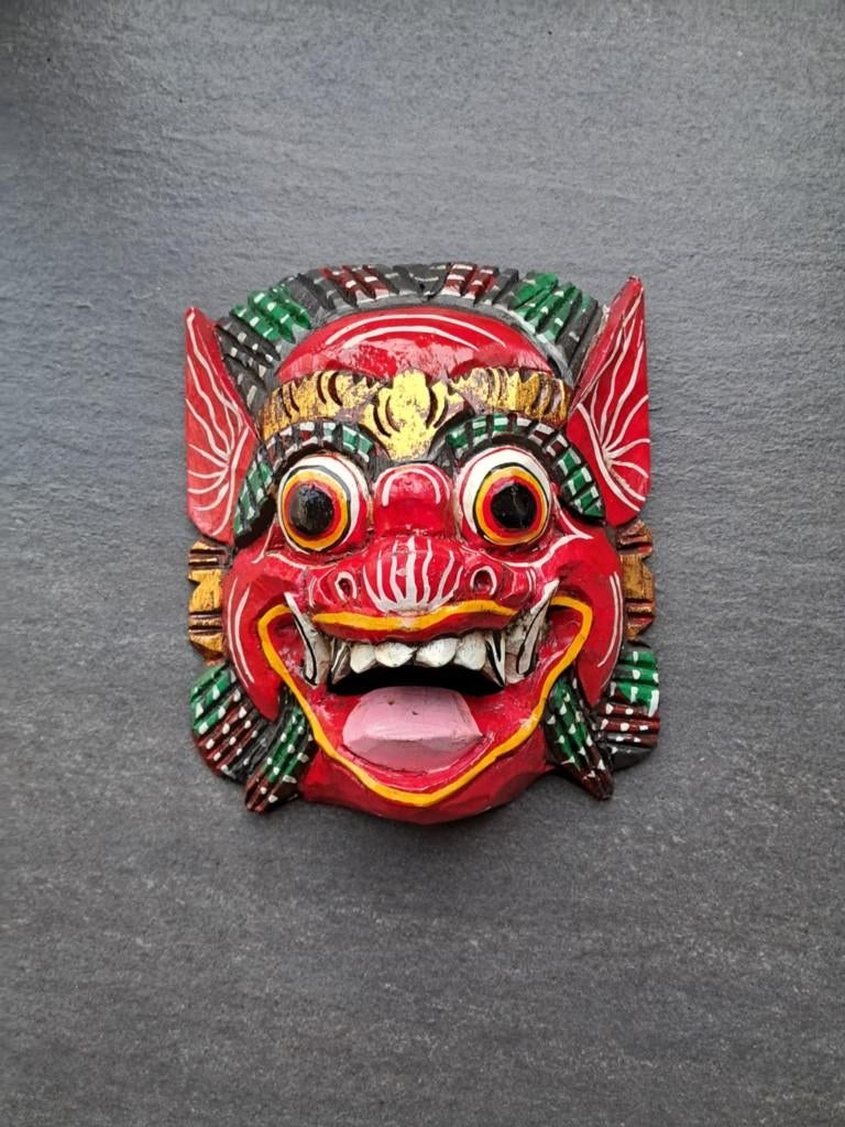 masque Barong/Indonésie/Bali/fait main/rouge, Antiquités & Art, Enlèvement ou Envoi