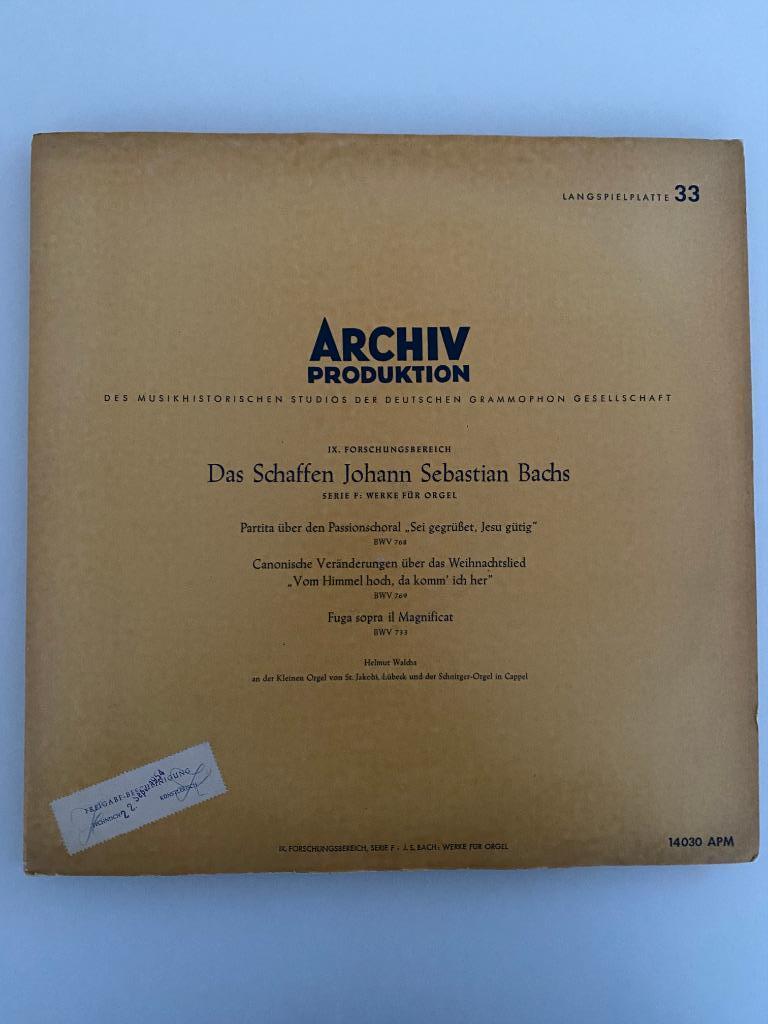 Bach Walcha Sei Gegrüsset Jesu Gütig Vom Himmel Hoch Sopra, Enlèvement ou Envoi, Baroque, Comme neuf, Orchestre ou Ballet
