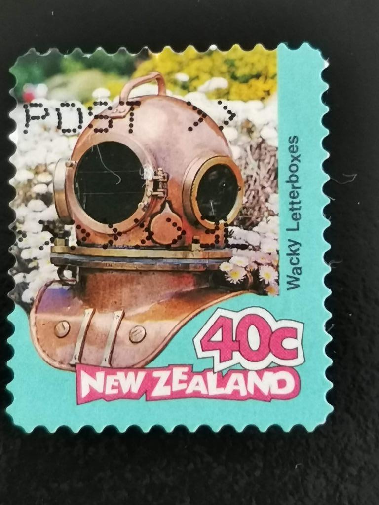 Nouvelle-Zélande 1997 - boîtes aux lettres - casque de plong, Enlèvement ou Envoi, Affranchi