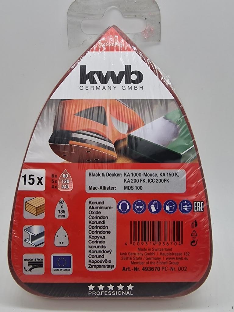 KWB Schuurschijf driehoekig met klittenbandhechting 15S, Enlèvement ou Envoi, Neuf