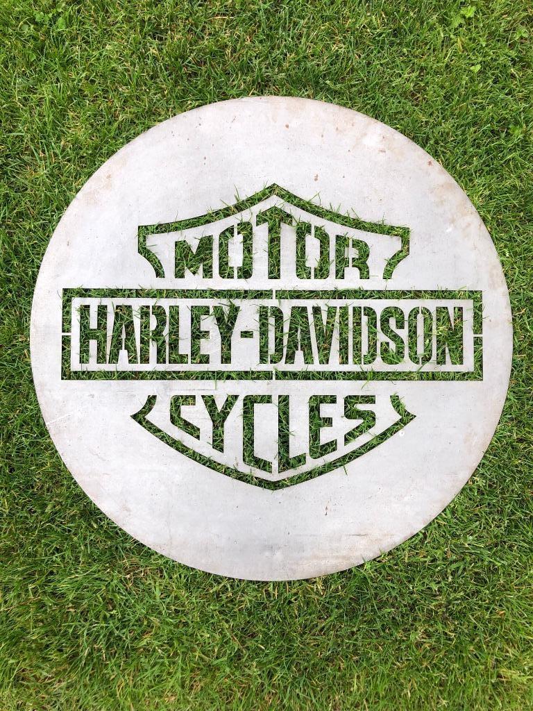 Harley-Davidson: embleem bord (diameter 73cm), Motoren, Ophalen of Verzenden, Zo goed als nieuw