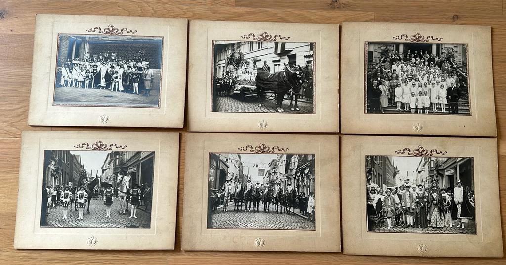 6 Oude foto’s stoet Antwerpen, Antiek en Kunst, Ophalen