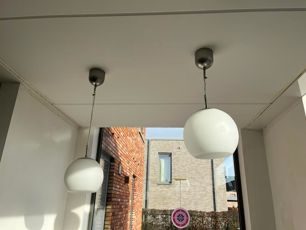 2 ikea lampen uit glas, Ophalen, Gebruikt, Glas, 75 cm of meer