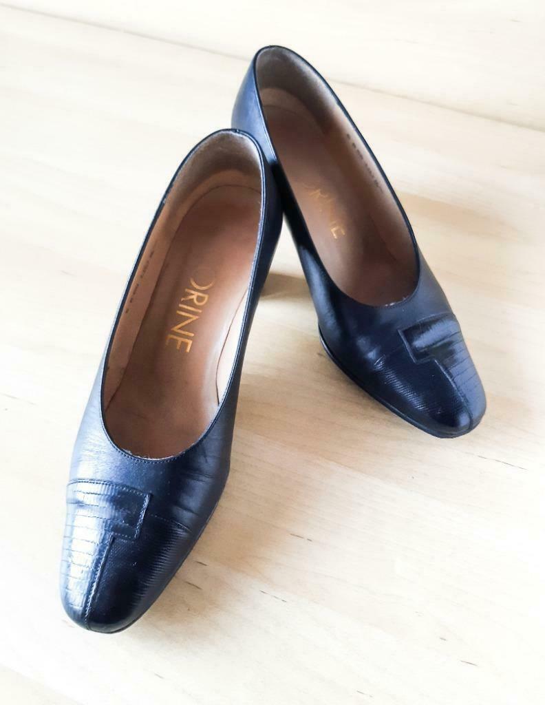 Leren pump made in France - maat 38, Zwart, Ophalen of Verzenden, Zo goed als nieuw, Pumps