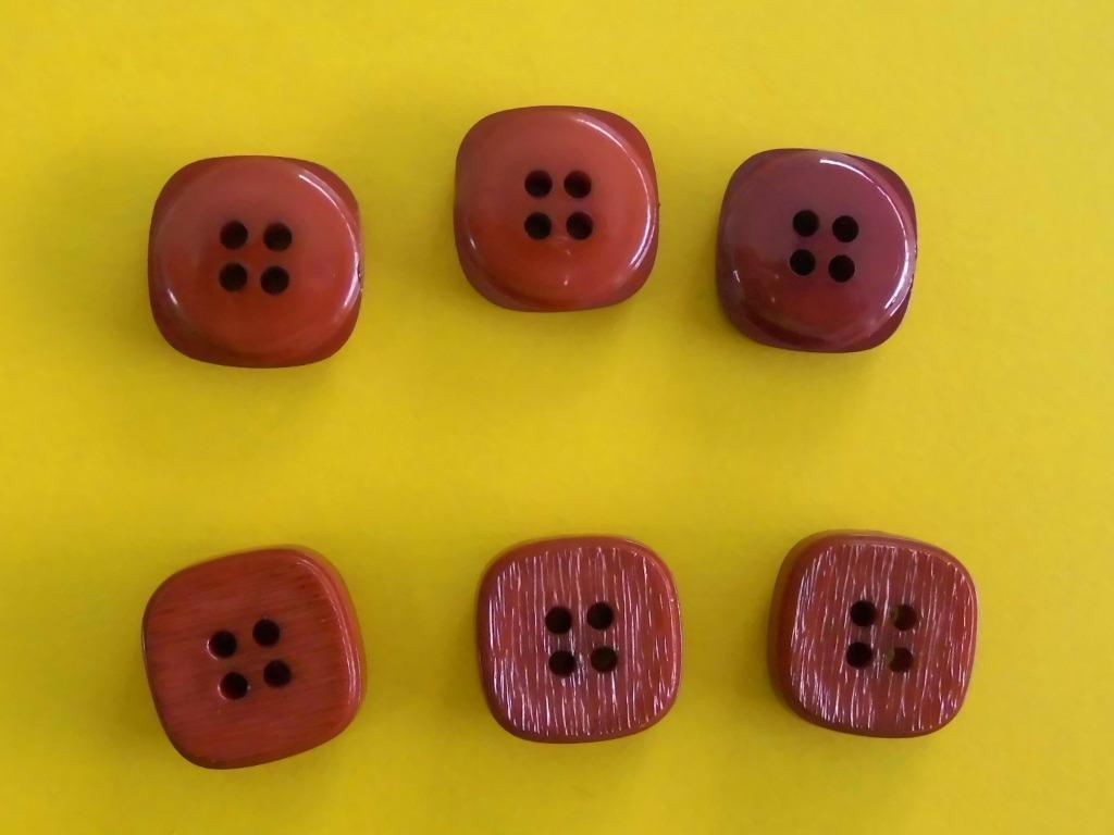 LOT de 6 Boutons  ocre, Enlèvement ou Envoi, Comme neuf, Bouton ou Boutons