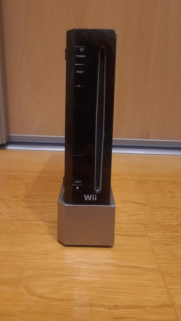 Nitendo wii (zwart), Verzenden, Gebruikt, Zonder controller, Met games