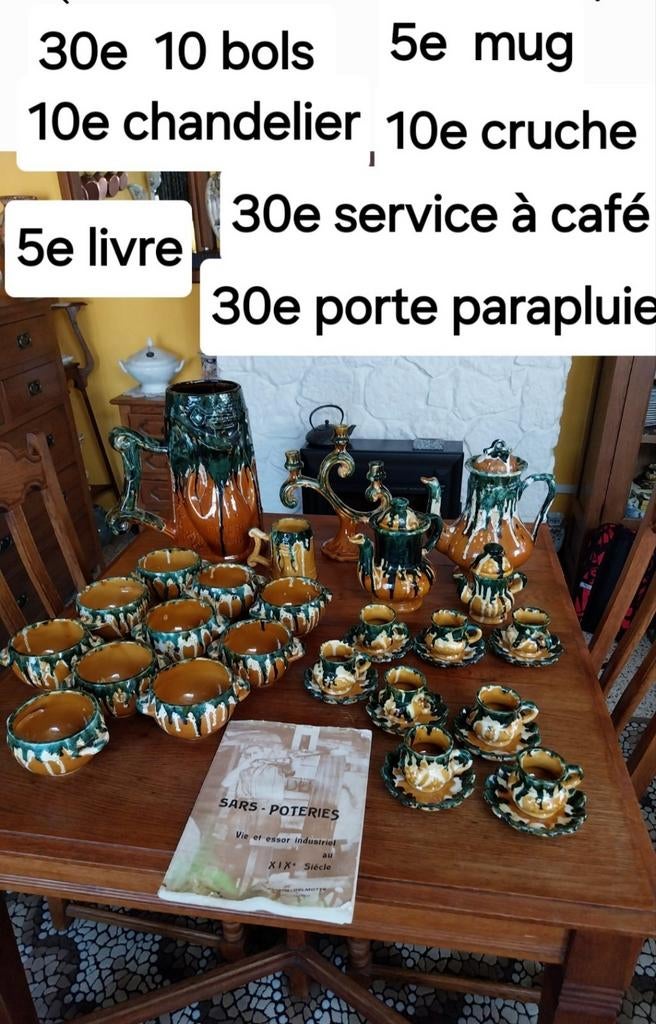 Vaisselles Sars Poteries Maine depuis 1842 en parfait état, Enlèvement