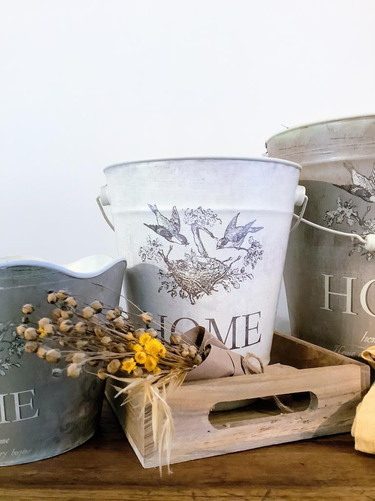 Set van 3 vintage emmers/plant pot, Enlèvement ou Envoi