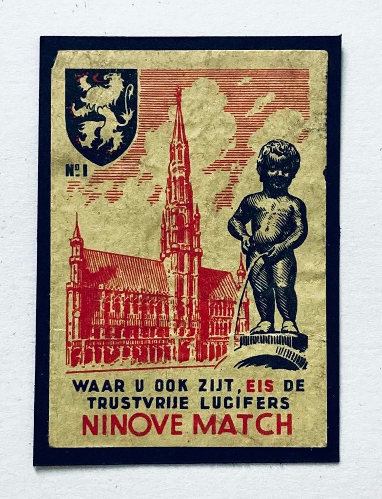 Luciferetiket Manneke Pis, Ophalen of Verzenden, Gebruikt