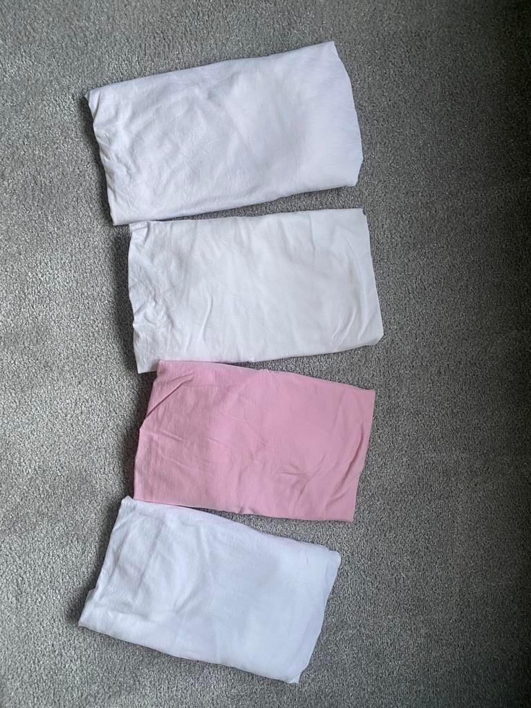 Hoeslakentjes strech kinderbed, Kinderen en Baby's, Jongetje of Meisje, Ophalen of Verzenden, Zo goed als nieuw, Wit