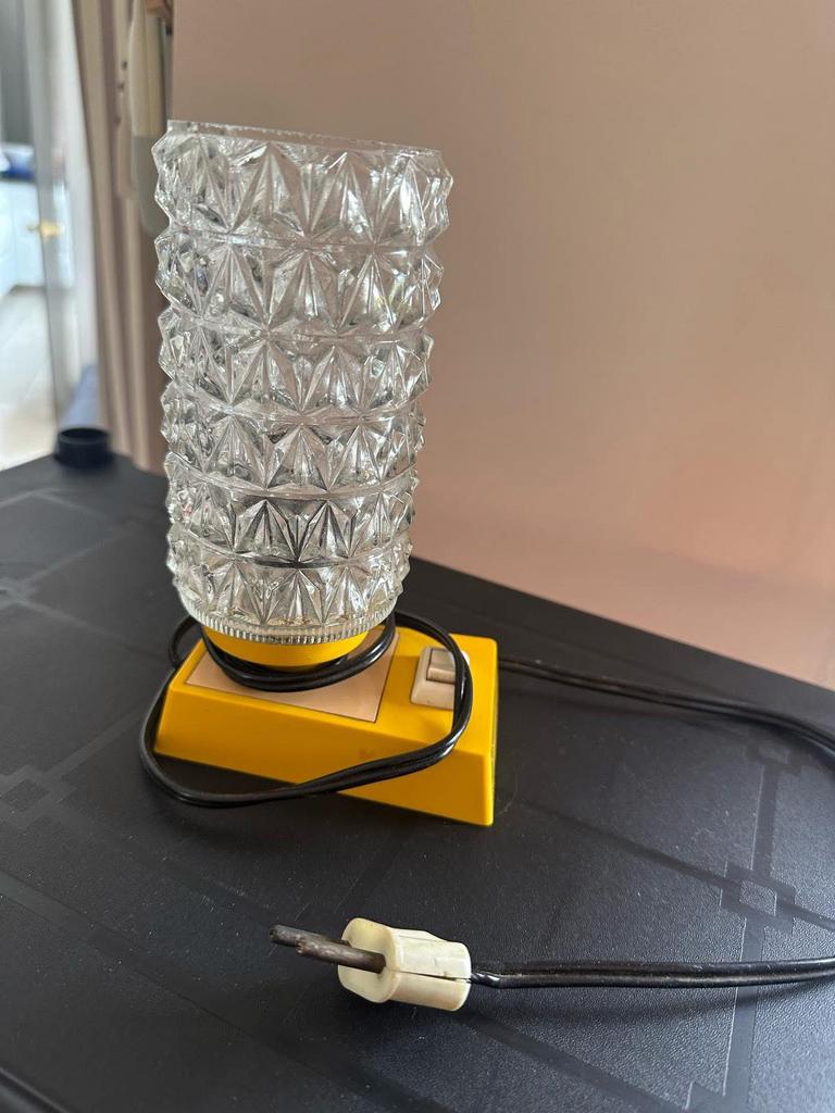 Lampe vintage en verre Charles Essig / année 1960/70, Enlèvement, Utilisé, Verre, Vintage