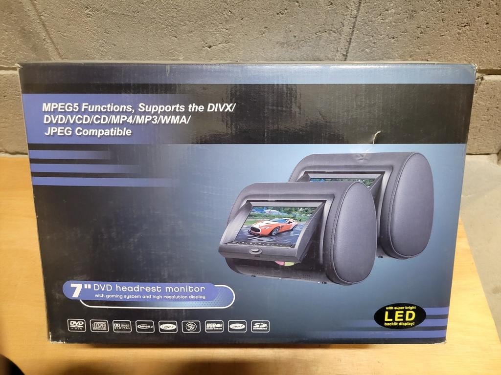 7 DVD HEADREST MONITOR, Enlèvement, Neuf