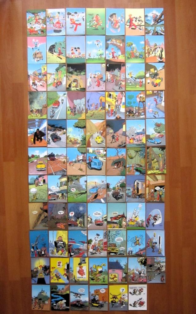 76 cartes postales Franquin des recueils Spirou (complet), Plusieurs BD, Enlèvement ou Envoi, Comme neuf, Franquin