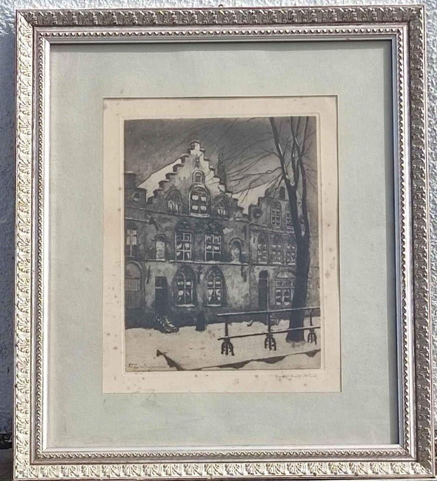 gravure ypres signe maurice emeile blieck, Antiek en Kunst, Ophalen of Verzenden