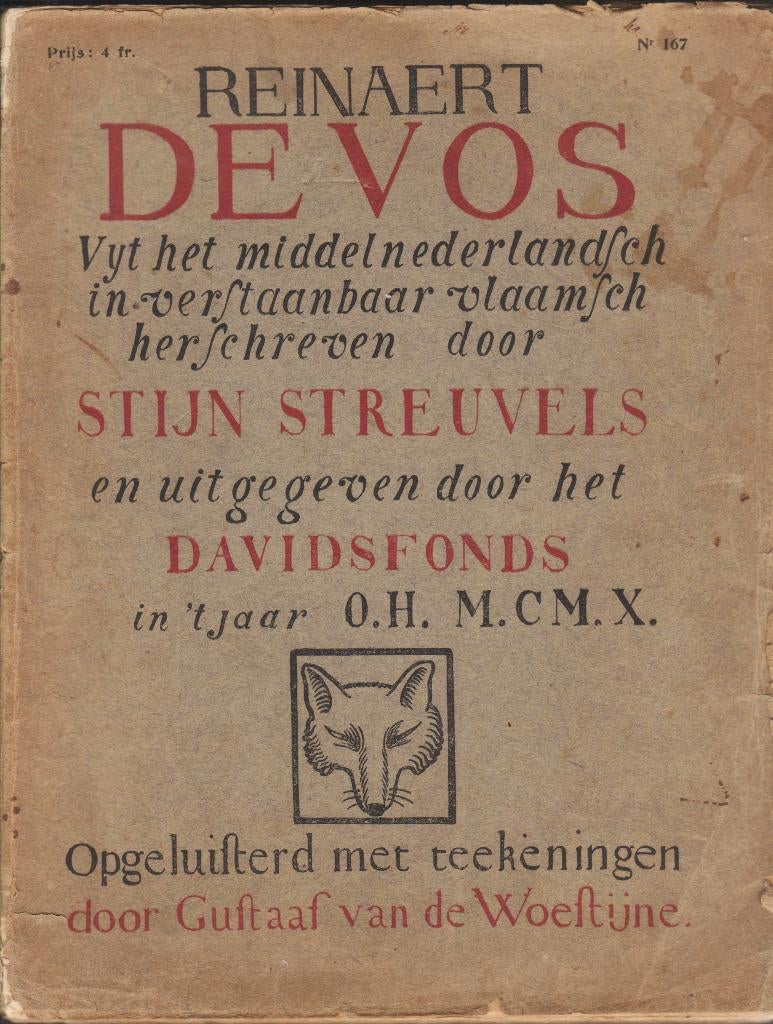 Reinaert De Vos - 1910 - door Stijn Streuvels boeken, Antiek en Kunst, Ophalen of Verzenden, Stijn Streuvels