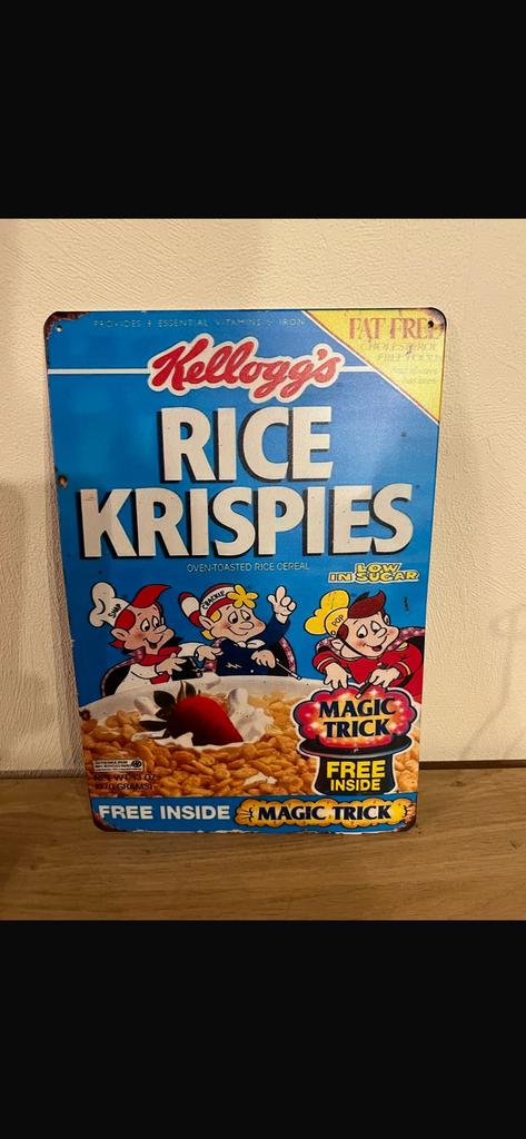 Rice Krispies Kellogs metalen plaat, Verzamelen, Ophalen of Verzenden