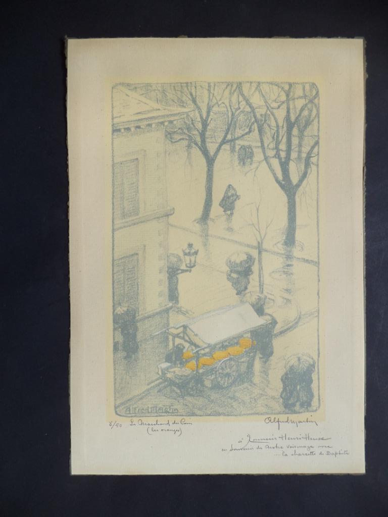 'le marchand du coin' Alfred Martin LUIK litho à Henri Heuse, Ophalen of Verzenden