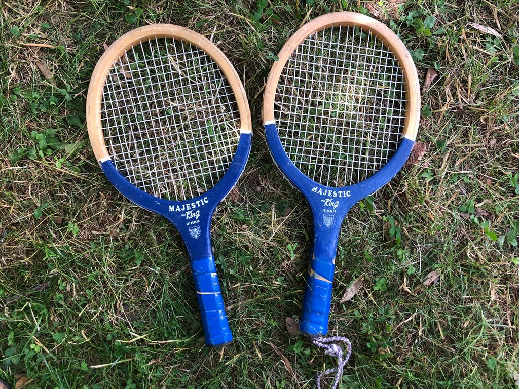 2 Oude stevige, houten tennisrackets voor kinderen, Ophalen of Verzenden, Gebruikt, Racket, Overige merken