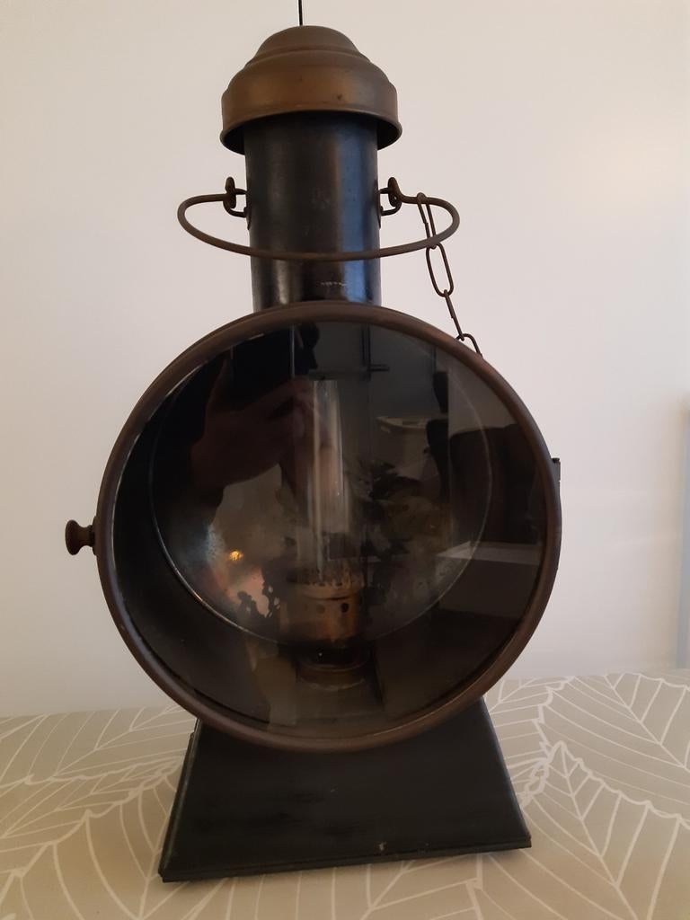 Antieke locomotieflamp, Antiek en Kunst, Ophalen of Verzenden