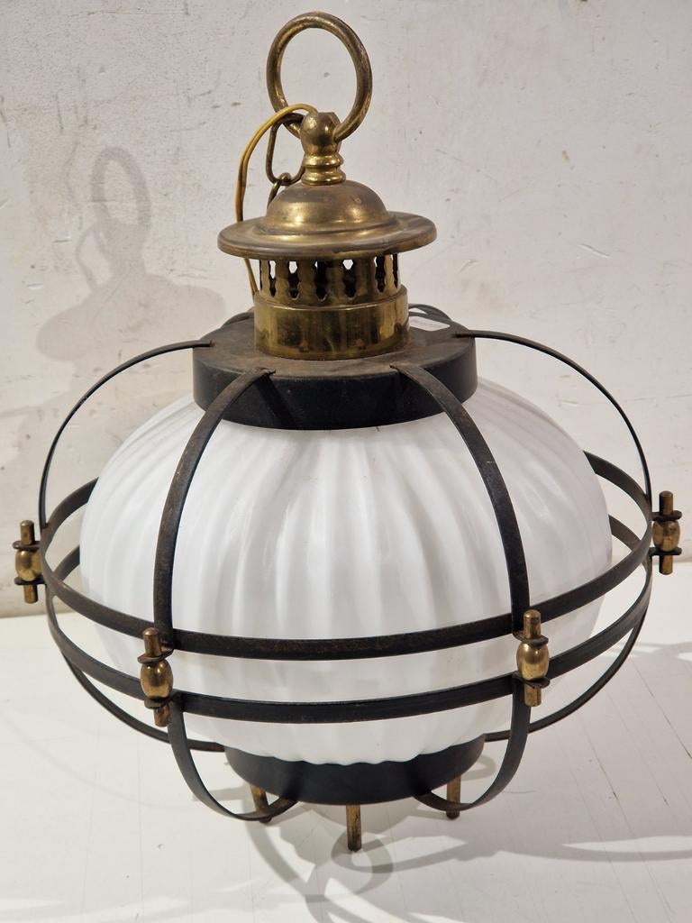Massive Mid-Century Opaline Glas Marine Stijl nautilius, Enlèvement ou Envoi, Verre