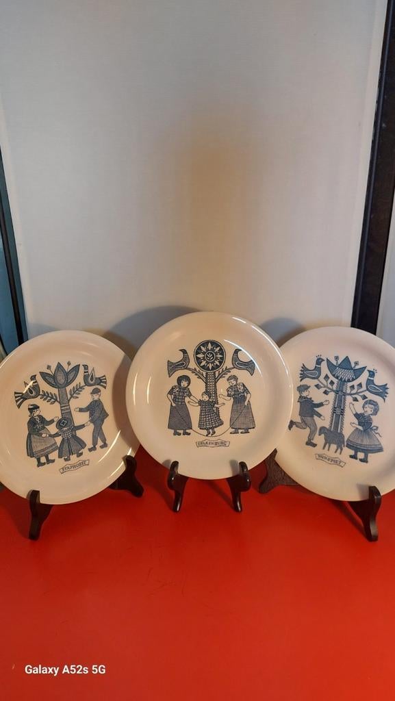 Drie prachtige Vintage borden uit Nederland., Antiek en Kunst, Ophalen of Verzenden