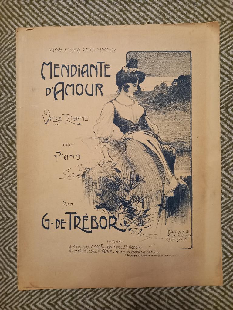 Mendiante d'amour / Valse tzigane pour piano (G. de Trébor), Muziek en Instrumenten, Ophalen of Verzenden, Gebruikt, Overige soorten