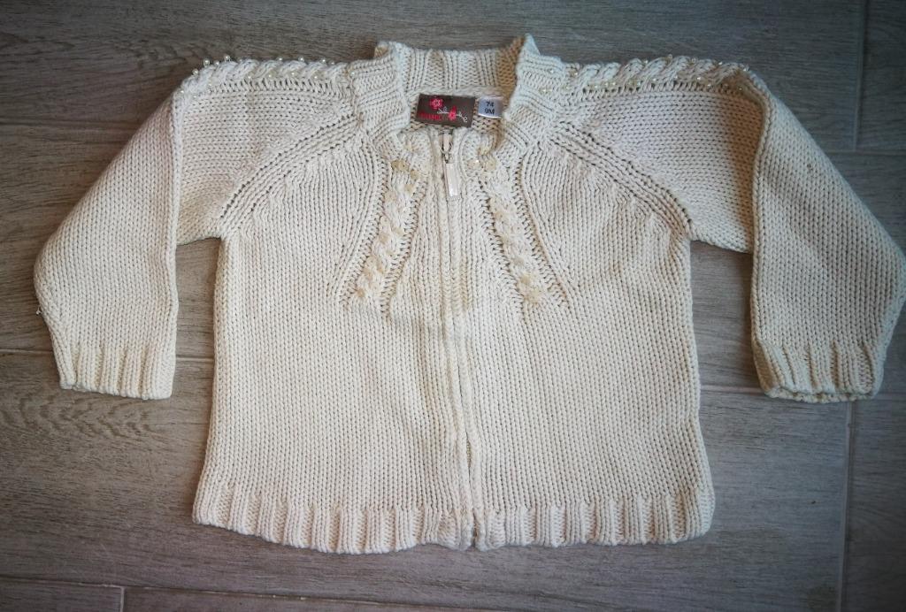 Warme beige gilet - Becopa - maat 74., Ophalen of Verzenden, Zo goed als nieuw, Becopa, Truitje of Vestje