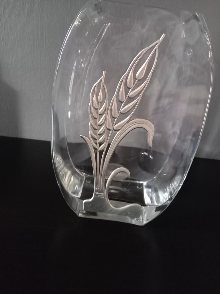 Vase, décor étain., Enlèvement ou Envoi