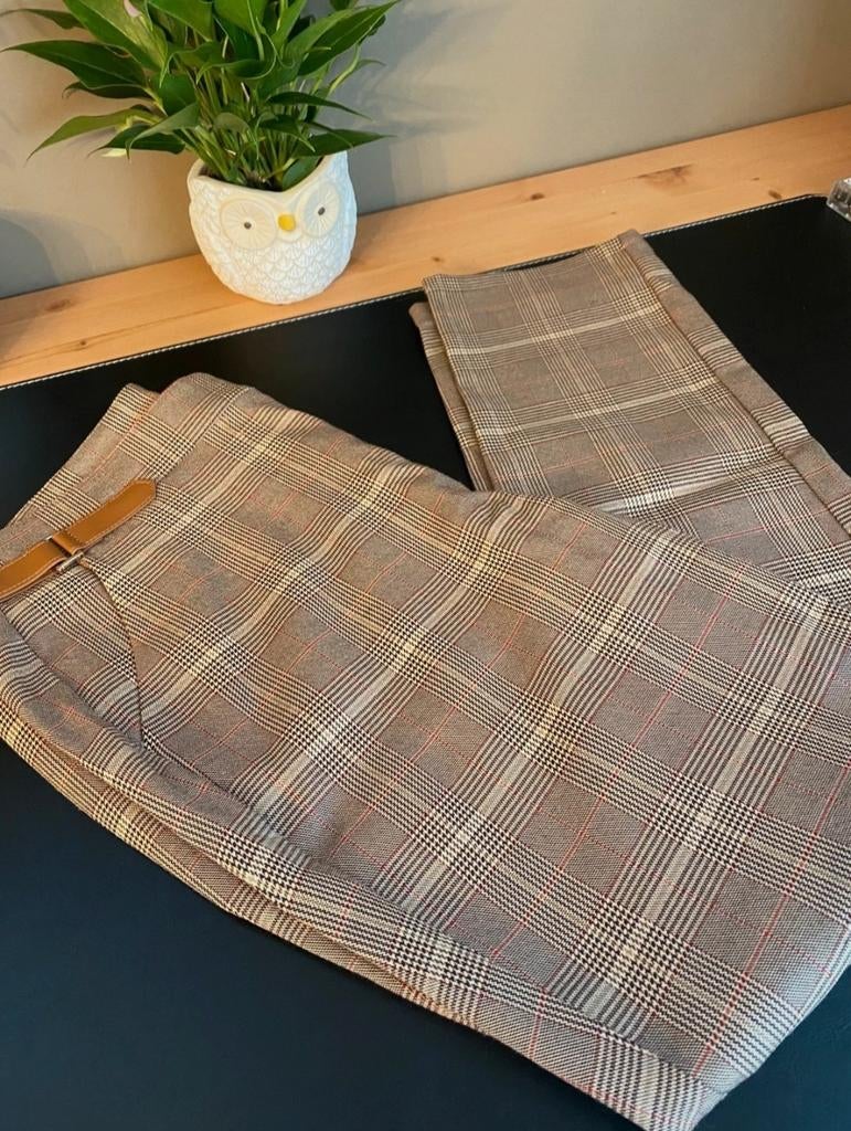 Schotse ( geruite ) bruine klassiek broek, Ophalen of Verzenden, Zo goed als nieuw