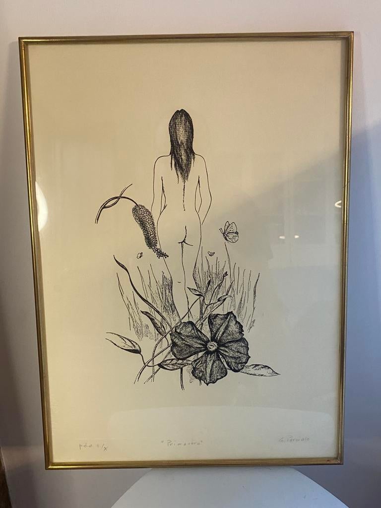 Lithographie Gianni Parziale ‘primavera’, Antiek en Kunst, Kunst | Tekeningen en Fotografie, Ophalen of Verzenden