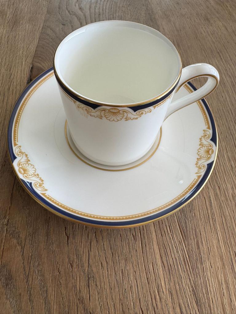 Wedgwood Cavendish 12 espressokoppen en schoteltjes., Enlèvement, Comme neuf, Porcelaine, Tasse et/ou soucoupe