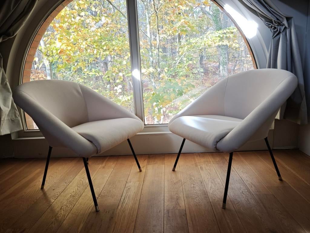 Vintage 60ties refurbished loungechairs, Huis en Inrichting, Fauteuils, Zo goed als nieuw, Ophalen of Verzenden