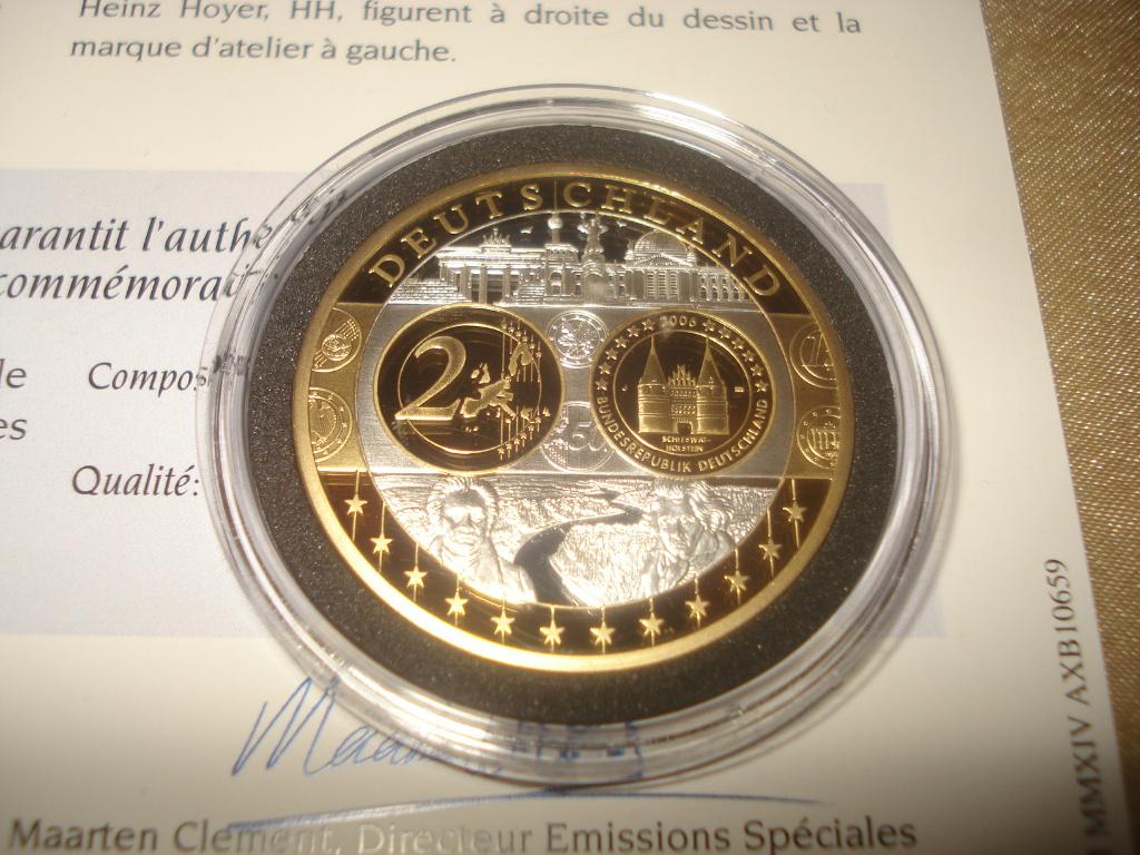 Pièce Commémorative Allemagne Arg/Plaqué Or Hommage à l'Euro, Timbres & Monnaies, Monnaies | Europe | Monnaies euro, Série, Autres valeurs