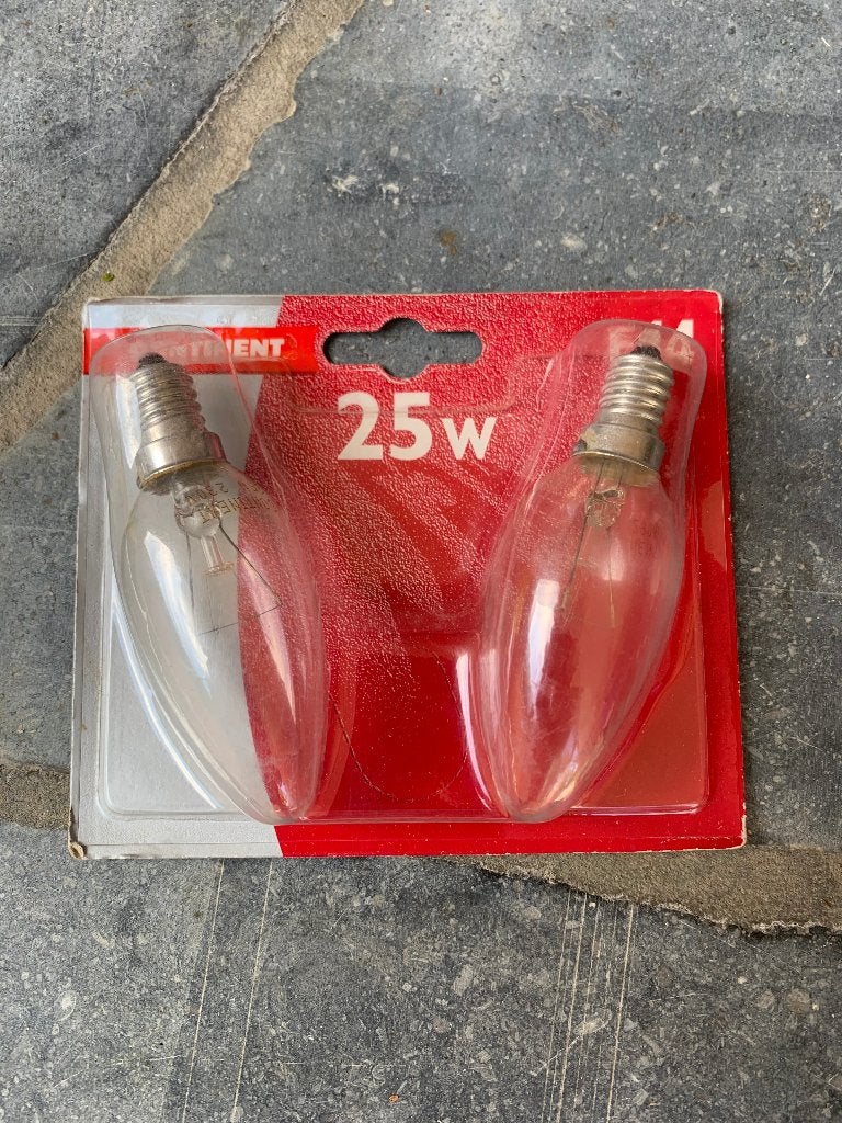 Kaarsvormige gloeilampen – 25W E14 (helder), Ophalen of Verzenden