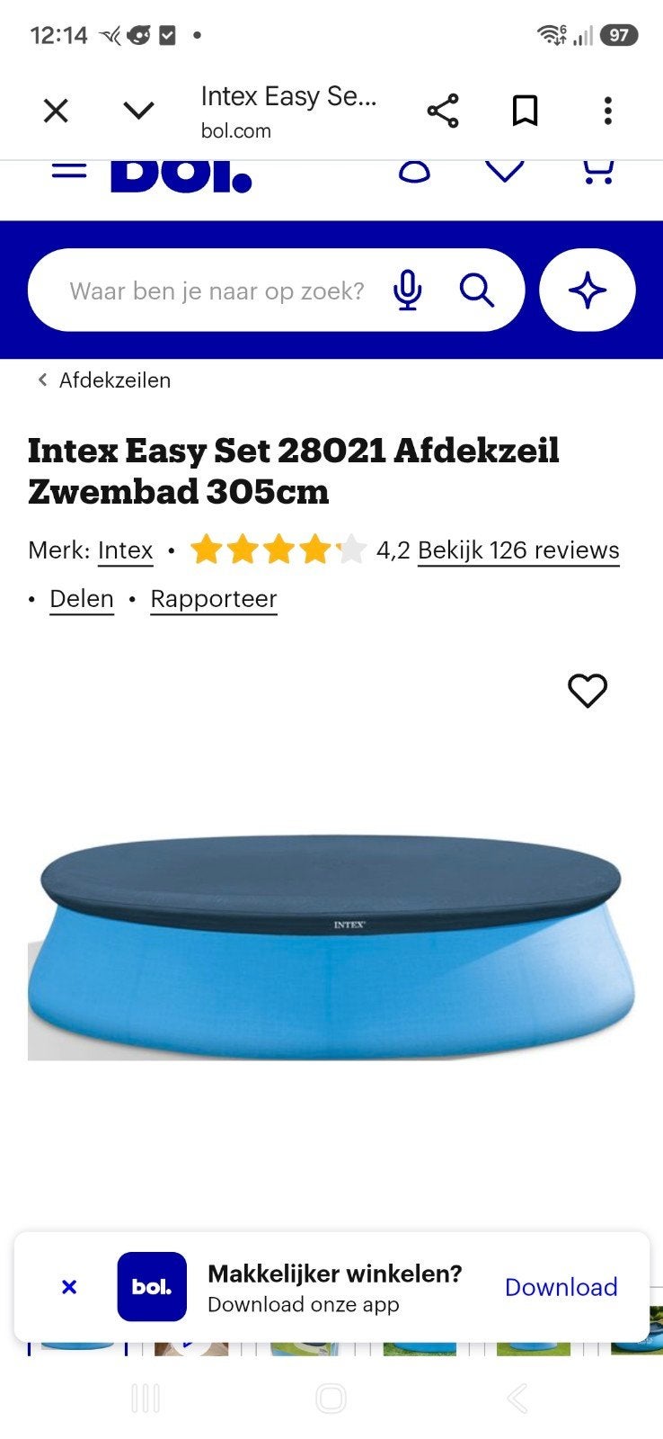 zwembadzeil nieuw, Tuin en Terras, Ophalen