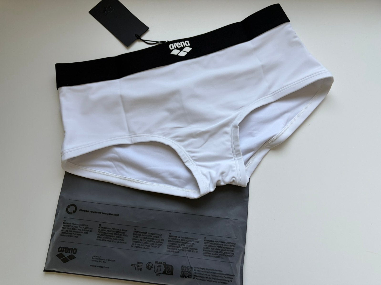 Maillot de bain Arena neuf, Envoi, Taille 52/54 (L), Blanc, Slip de bain