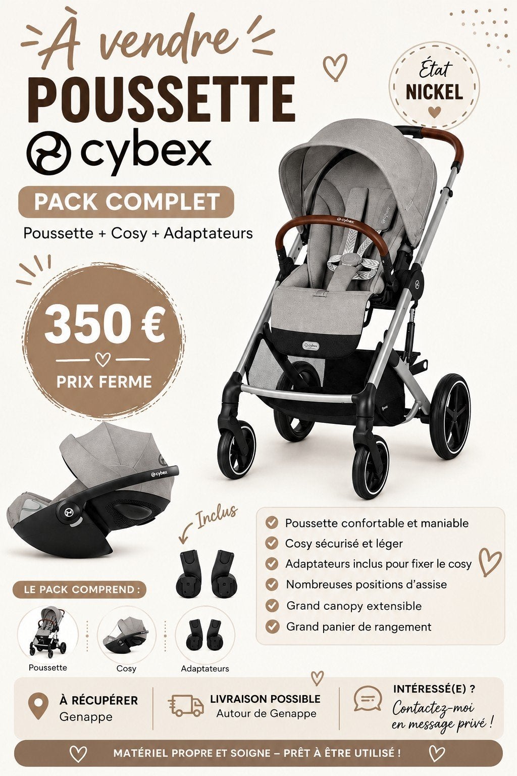 pousette Cybex Balios, Enlèvement ou Envoi