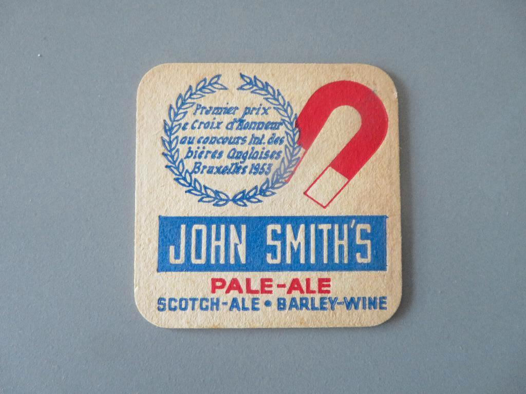 1953 oud bierviltje John Smith's Pale Ale Scotch - Ale, Enlèvement ou Envoi, Comme neuf, Sous-bock, Autres marques