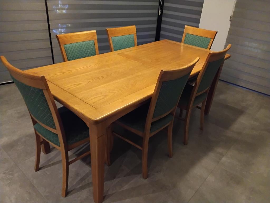 Prachtige eetkamerset met 6 stoelen, Huis en Inrichting, Ophalen, Gebruikt, 4 tot 6 stoelen