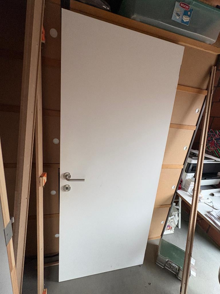 2 binnendeuren, Enlèvement, 80 à 100 cm, Bois, 200 à 215 cm