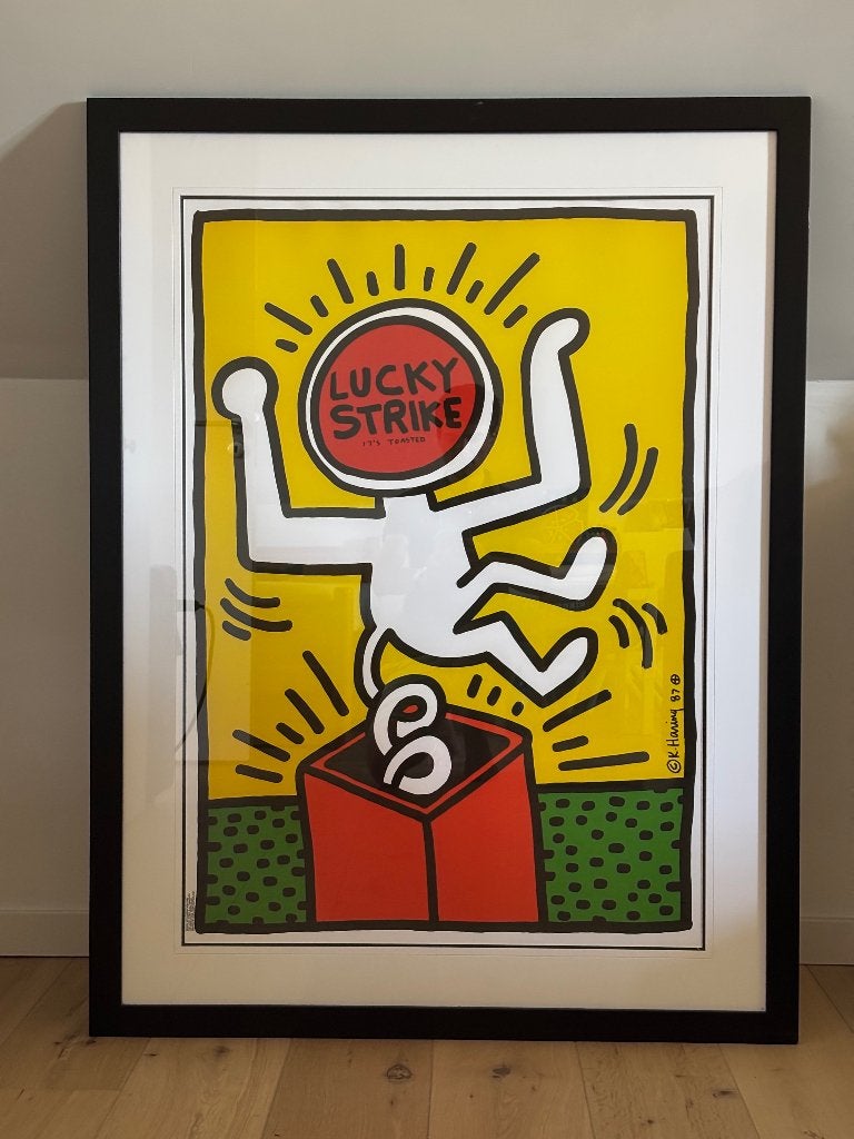 Lucky Strike, c'est grillé, 1987, Sérigraphie, Encadré, Abstrait, Enlèvement