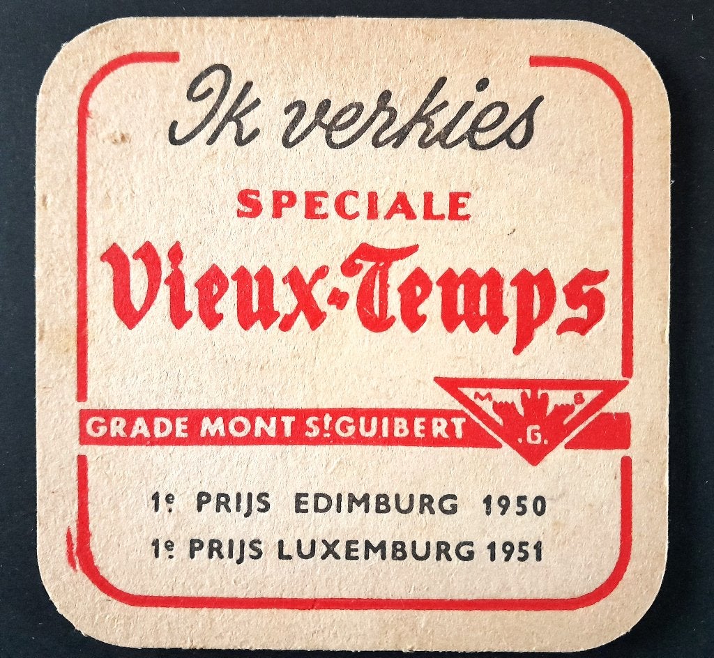Brasserie Vieux Temps Mont Saint Guibert Sous Bock, Collections, Marques de bière, Envoi, Utilisé, Sous-bock, Autres marques