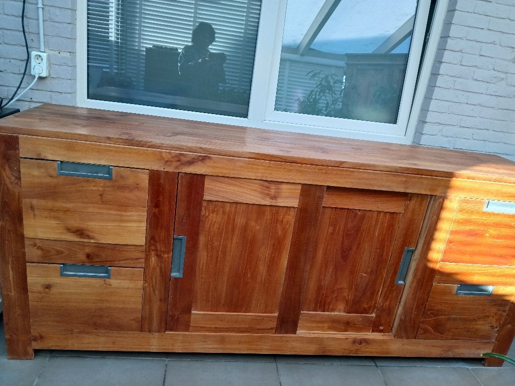 Buffetkast teak, Huis en Inrichting, Ophalen, Gebruikt, Teakhout, Minder dan 100 cm
