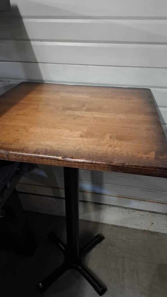 10 cafe horeca mancave statafel antiek finish hout + krukken, Ophalen of Verzenden